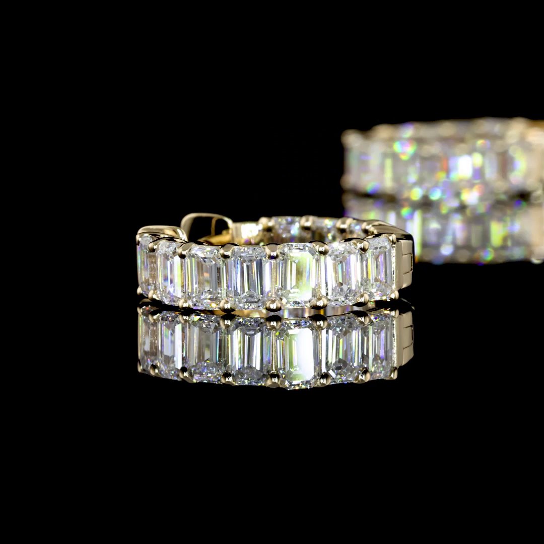 14kt Yellow Gold Lab Diamond Huggie Earrings