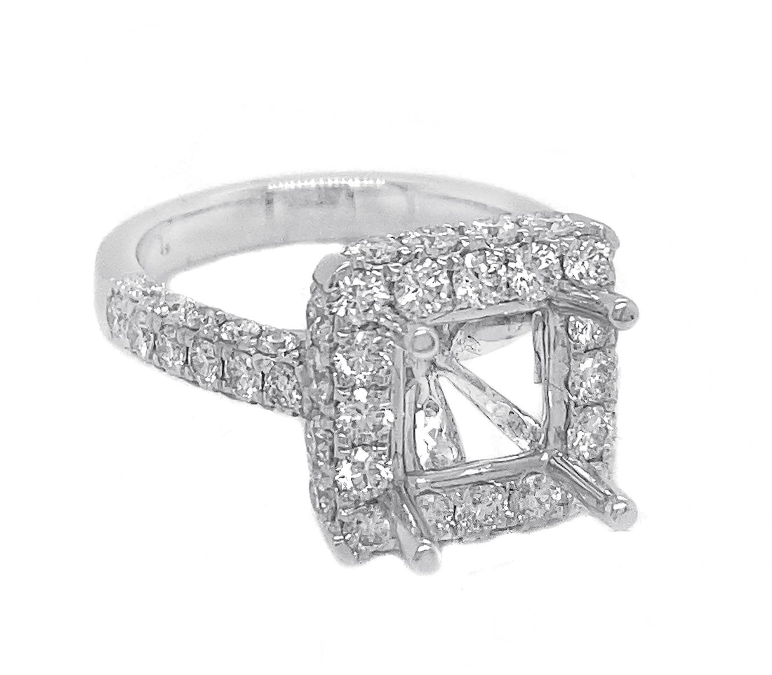 18kt White Gold Diamond Semi Mount