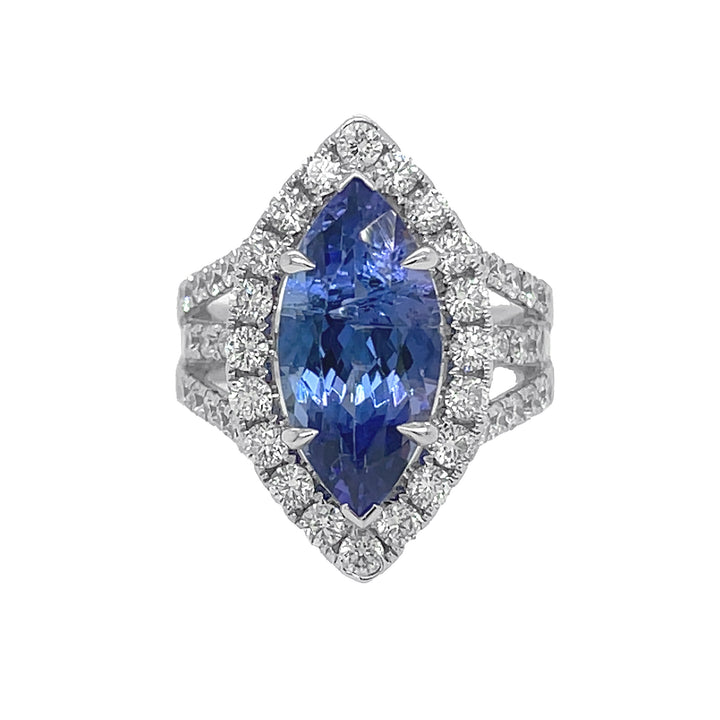 18kt White Gold Diamond and Tanzanite Ring