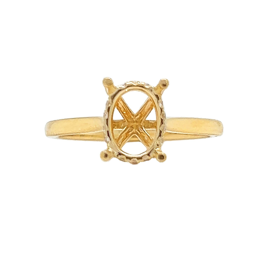 18kt Yellow Gold Diamond Semi-mount