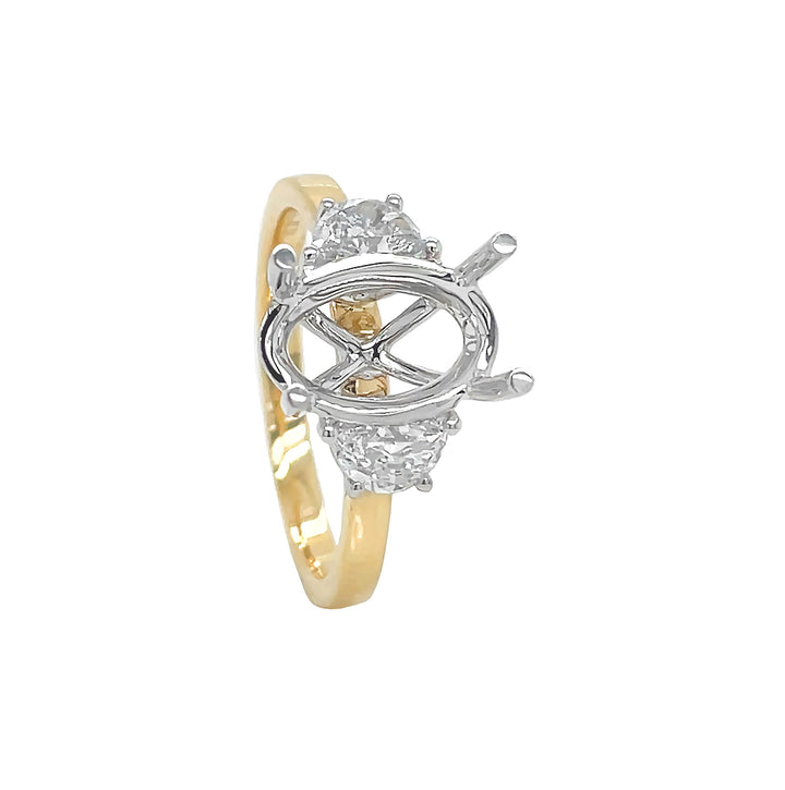 18kt Yellow and White Gold Diamond Semi-mount