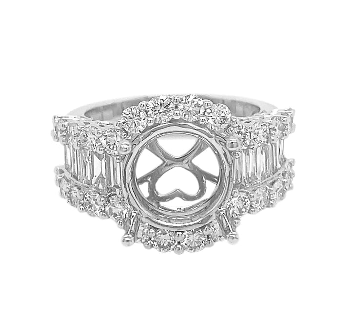 18kt White Gold Diamond Semi Mount