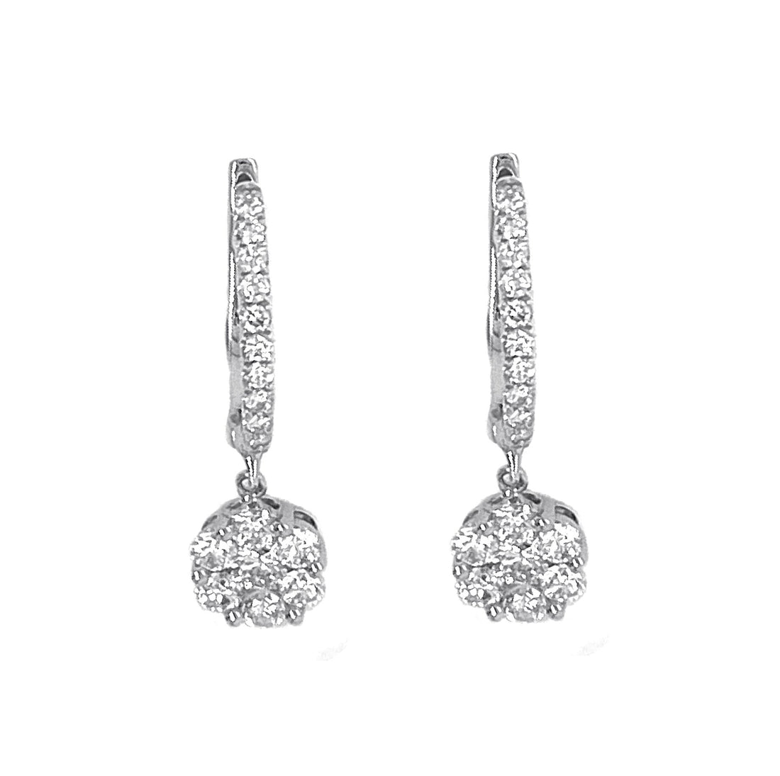 18kt White Gold Diamond Earrings