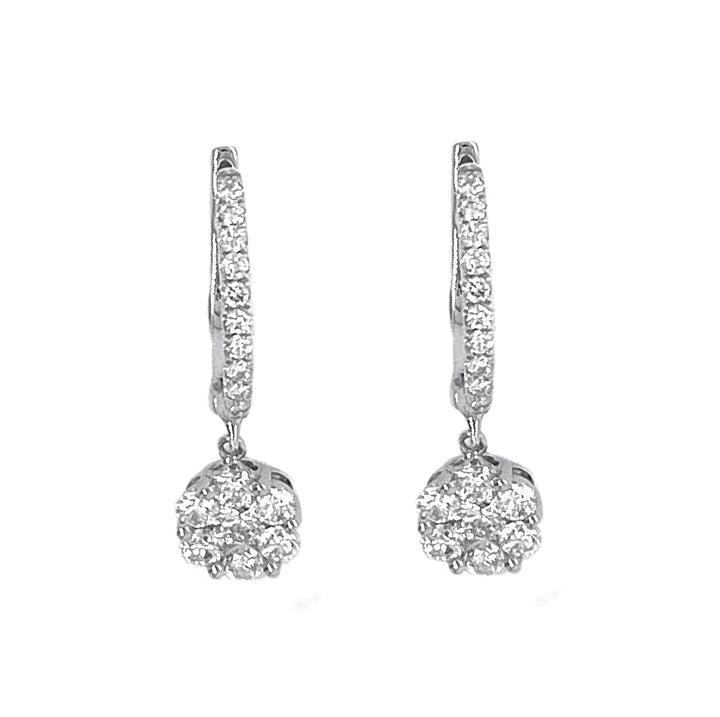18kt White Gold Diamond Earrings