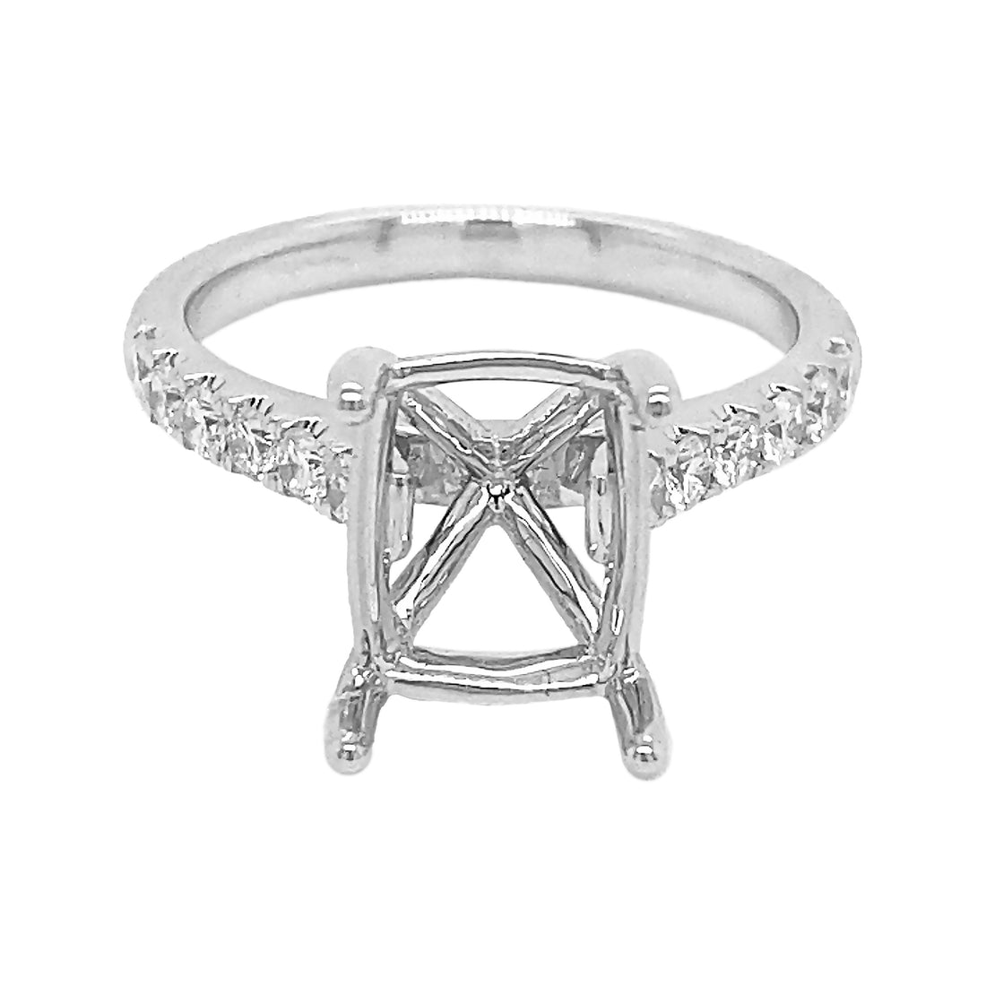 18kt White Gold Diamond Semi Mount