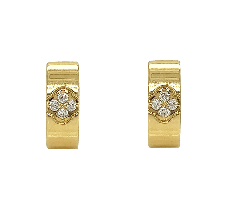 18kt Yellow Gold Diamond Earrings
