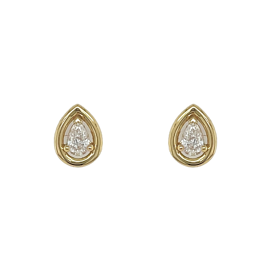 18kt Yellow Gold Diamond Earrings
