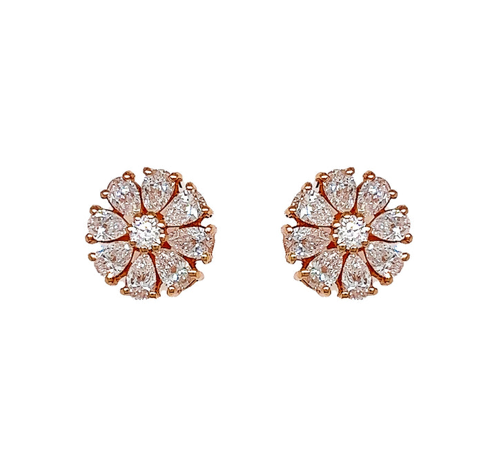 18kt Rose Gold Diamond Earrings