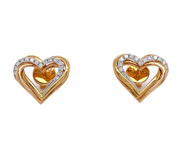 18kt Tri-color Gold Diamond Earrings
