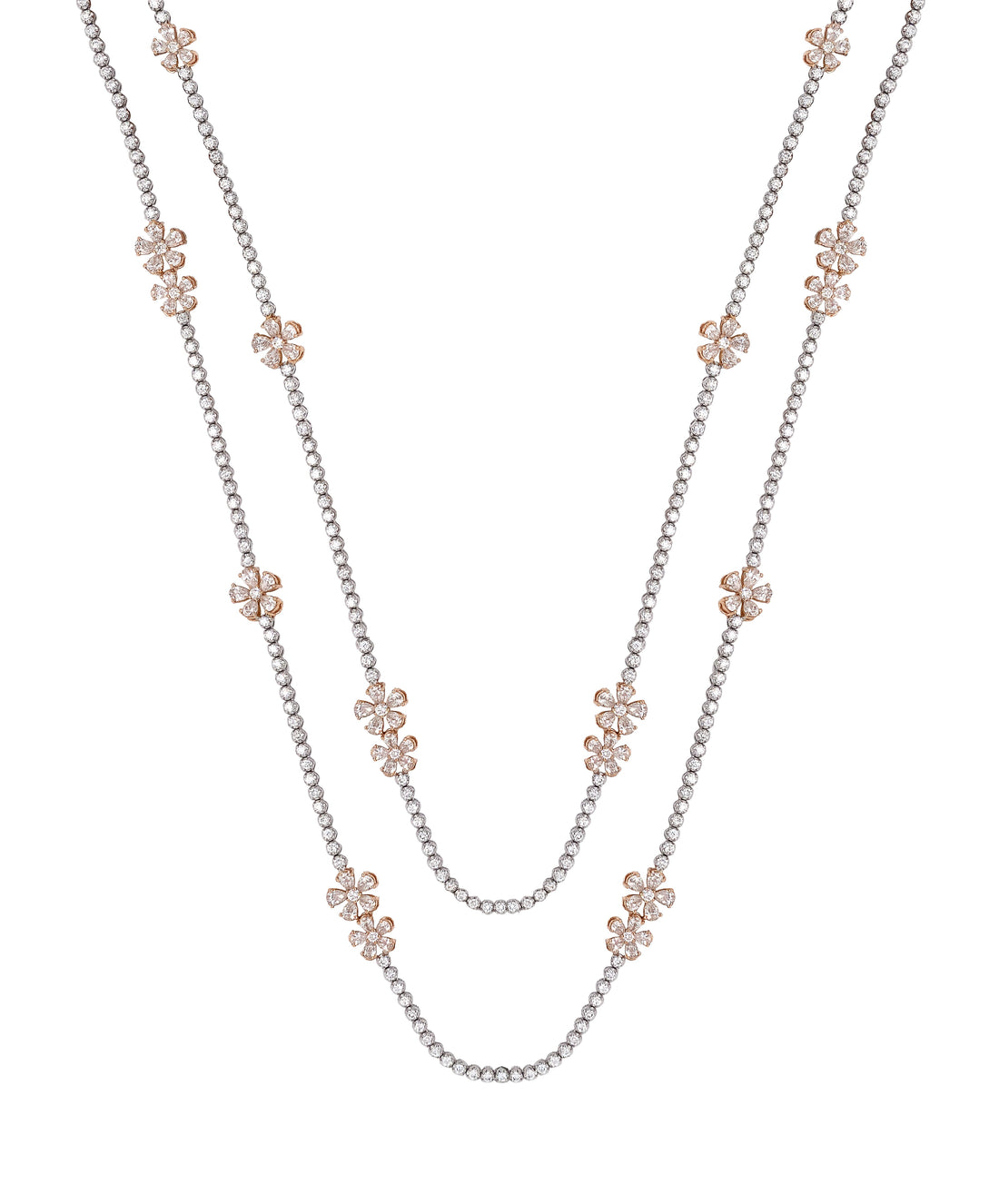 18kt White And Rose Gold Diamond Necklace
