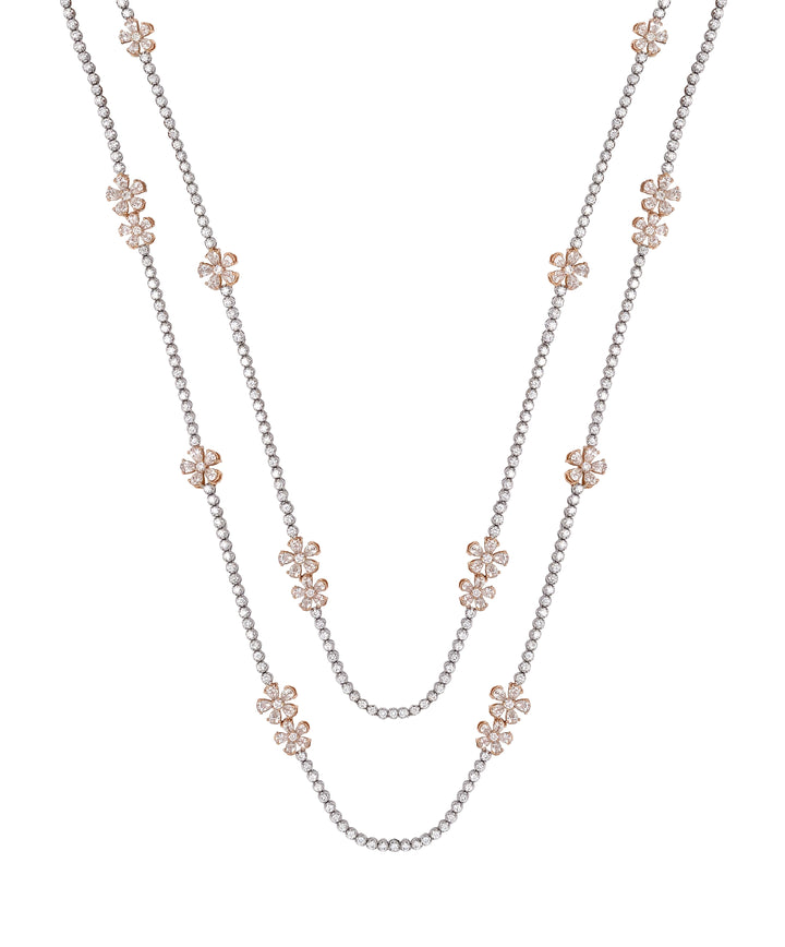 18kt White And Rose Gold Diamond Necklace