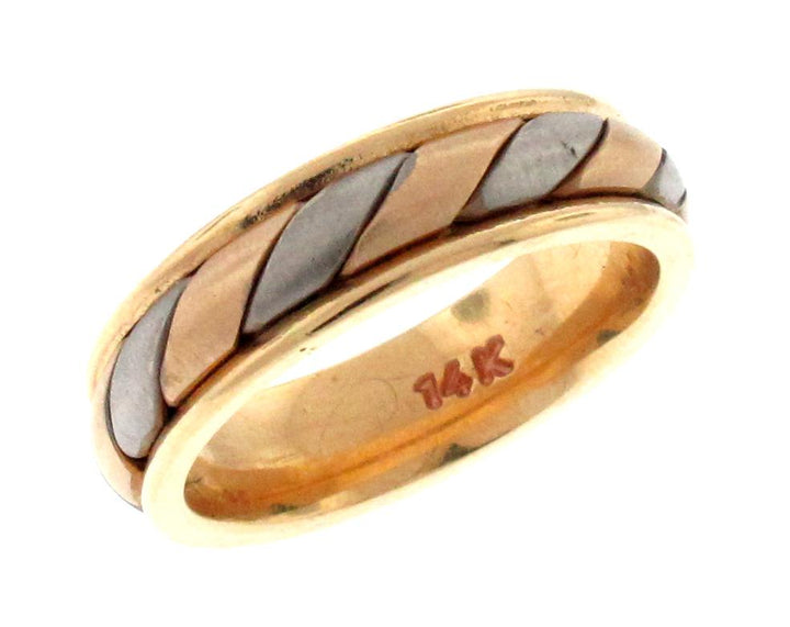 14kt White And Yellow Gold Men's Wedding Band