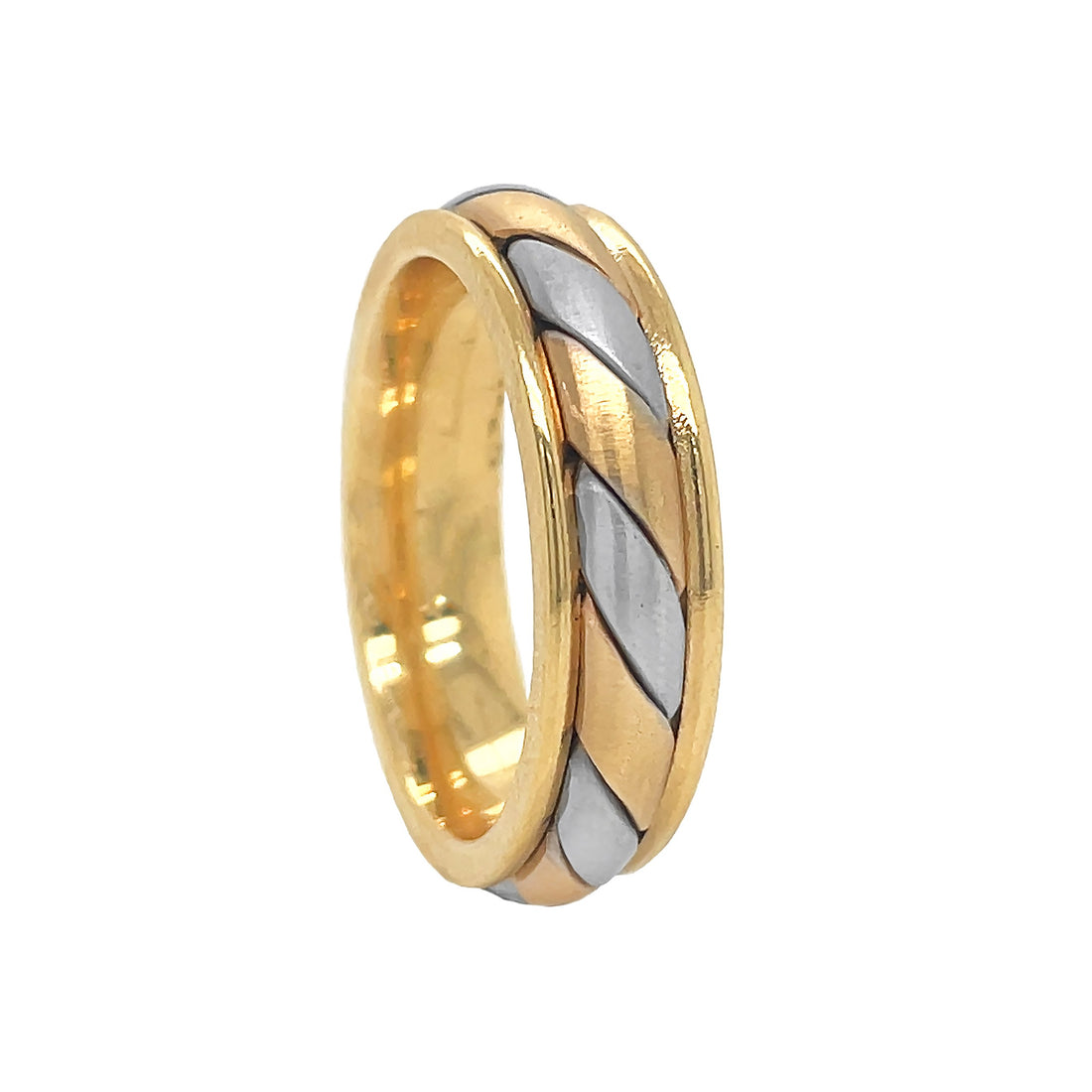 14kt White And Yellow Gold Men's Wedding Band