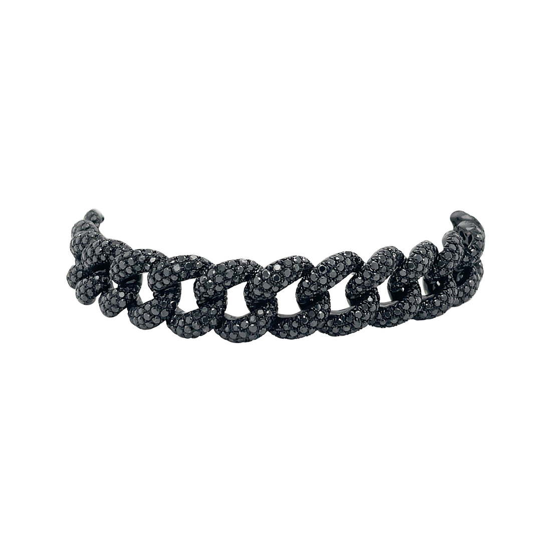 18kt Black Gold Black Diamond Link Bracelet