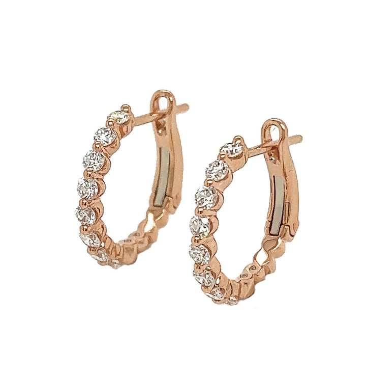 18kt Rose Gold Diamond Earrings