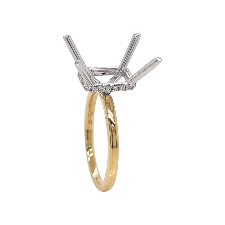 18kt Yellow And White Gold Diamond Semi Mount