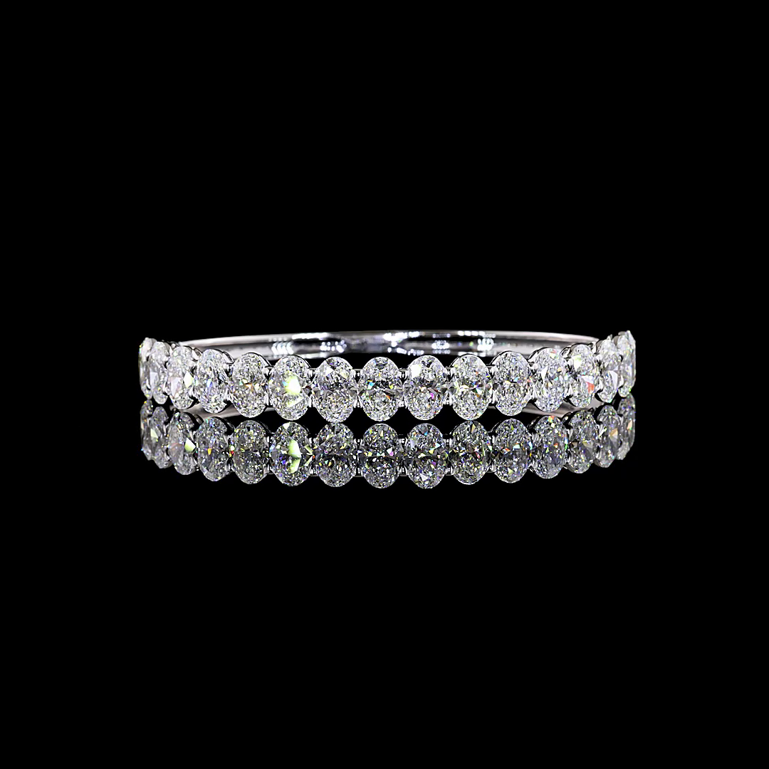 14kt White Gold Lab Diamond Bangle