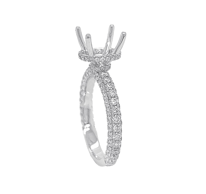 18kt White Gold Diamond Semi Mount