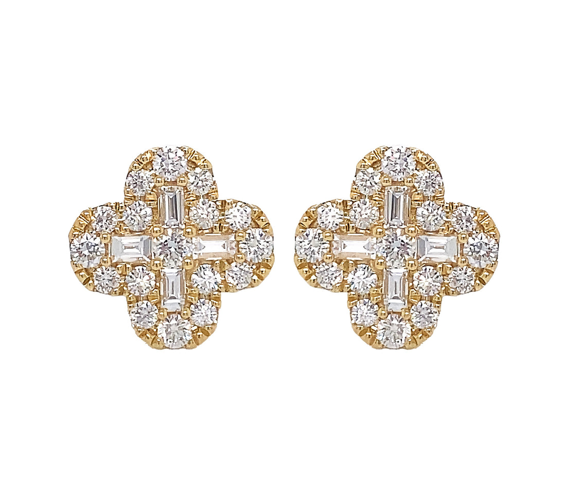 18kt Yellow Gold Diamond Earrings