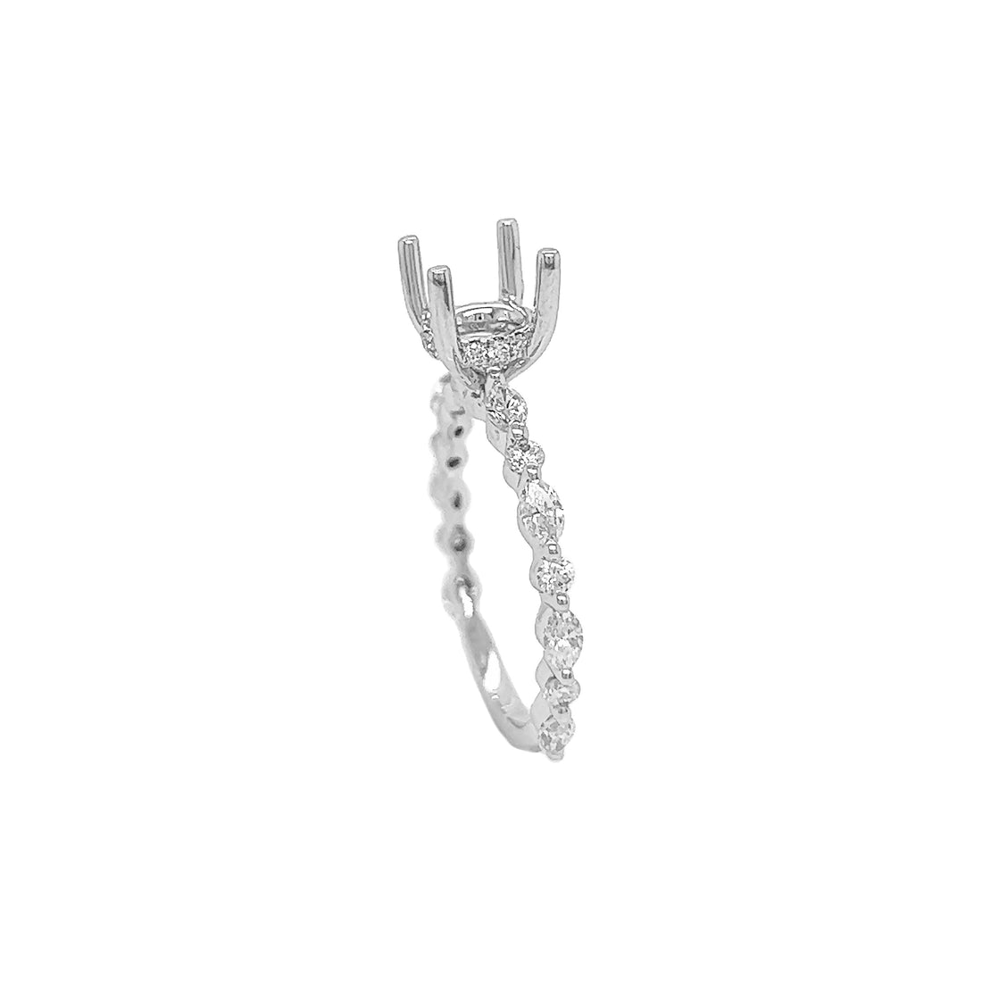 18kt White Gold Diamond Semi Mount