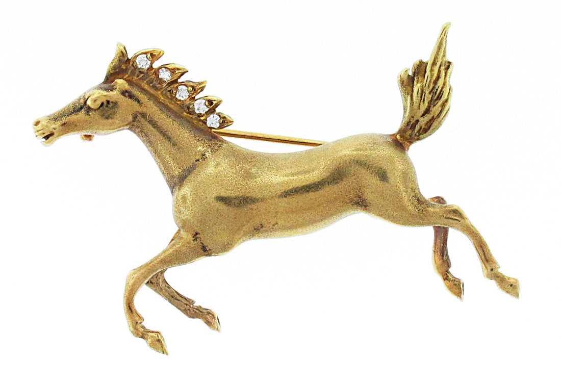 18kt Yellow Gold Diamond Pin