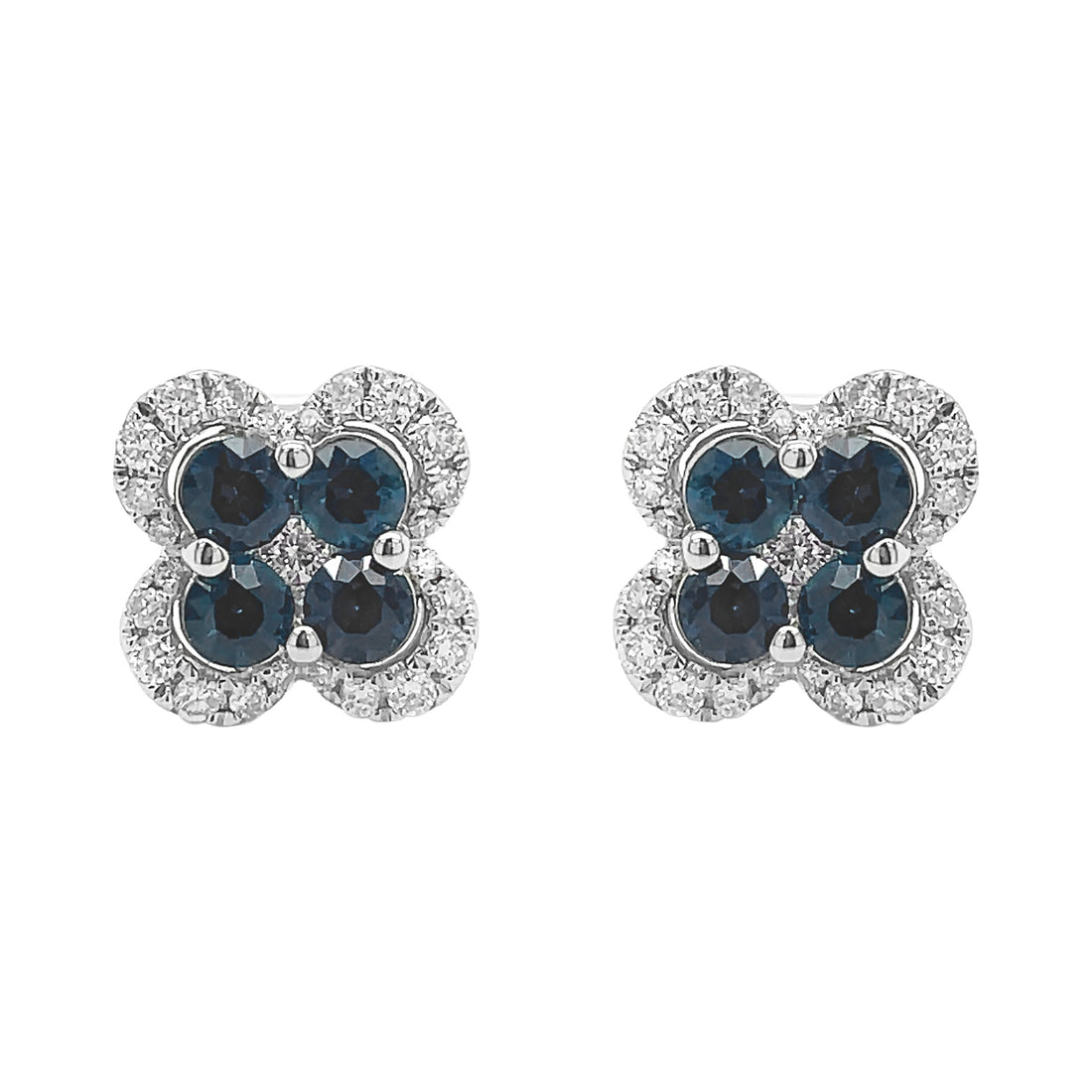 18kt White Gold Diamond and Sapphire Earrings
