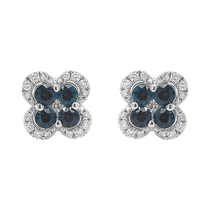18kt White Gold Diamond and Sapphire Earrings