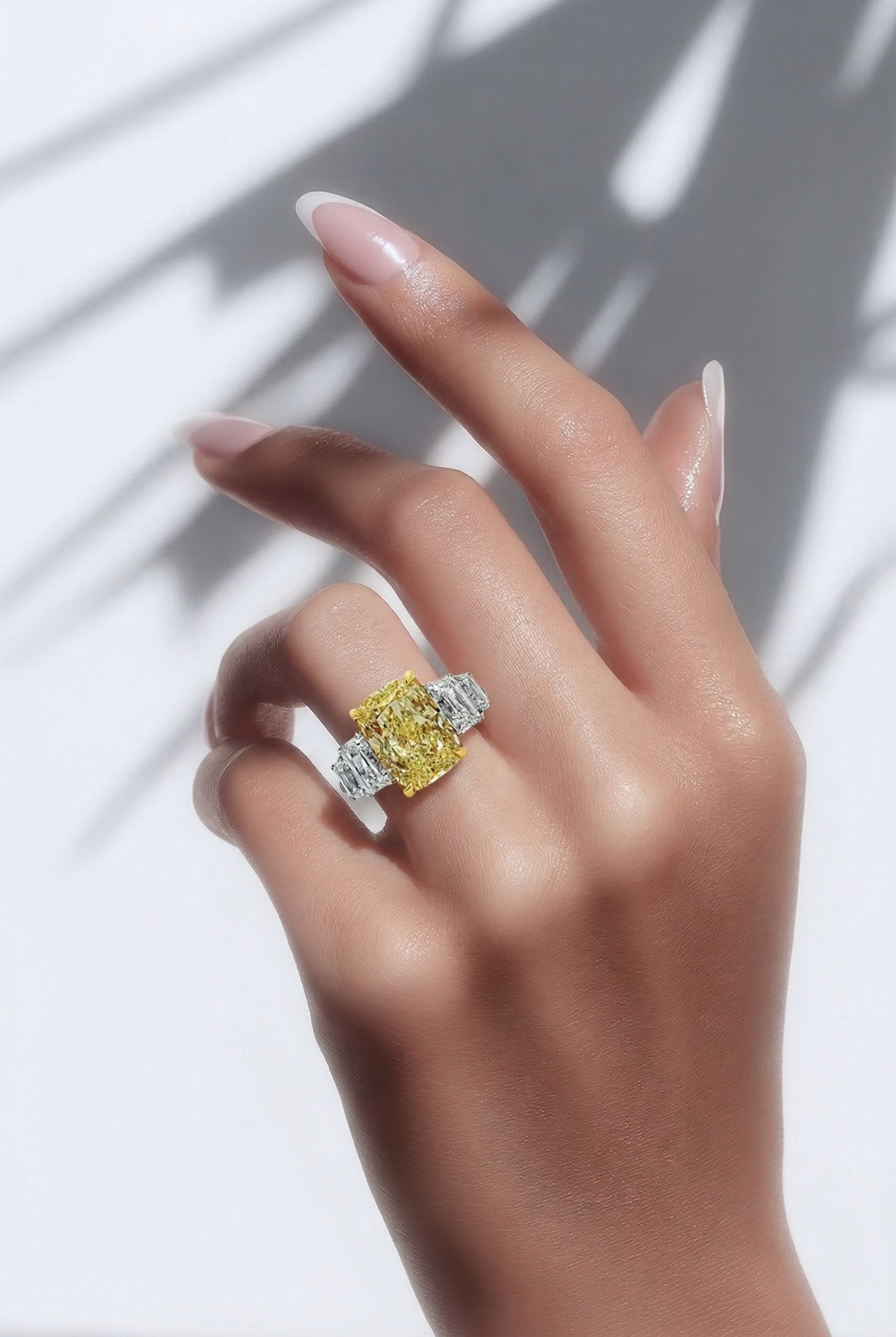 14kt White And Yellow Gold Lab Diamond And Yellow Diamond Ring