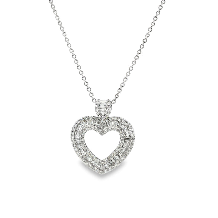 18kt White Gold Diamond Heart Pendant