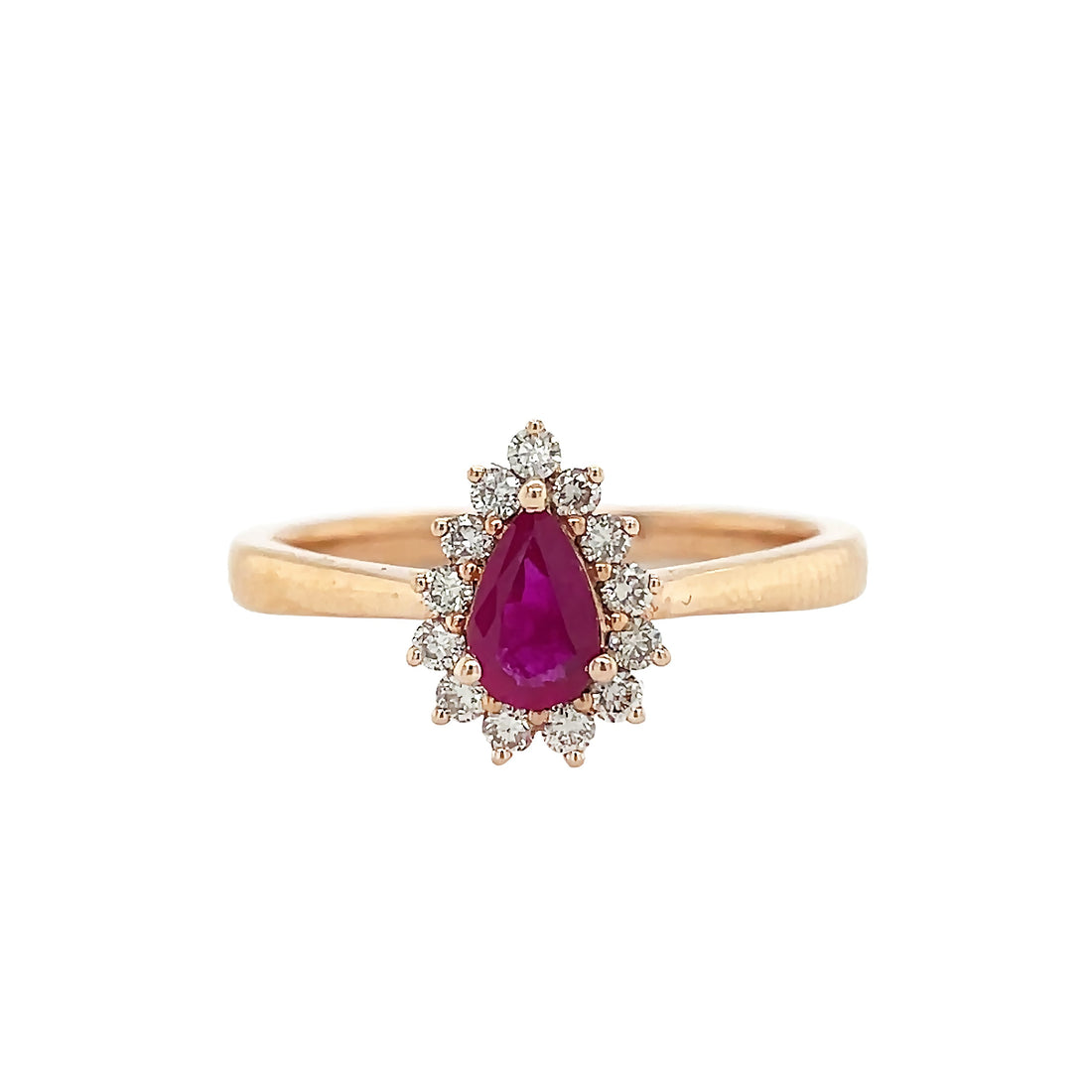 18kt Rose Gold Diamond and Ruby Ring