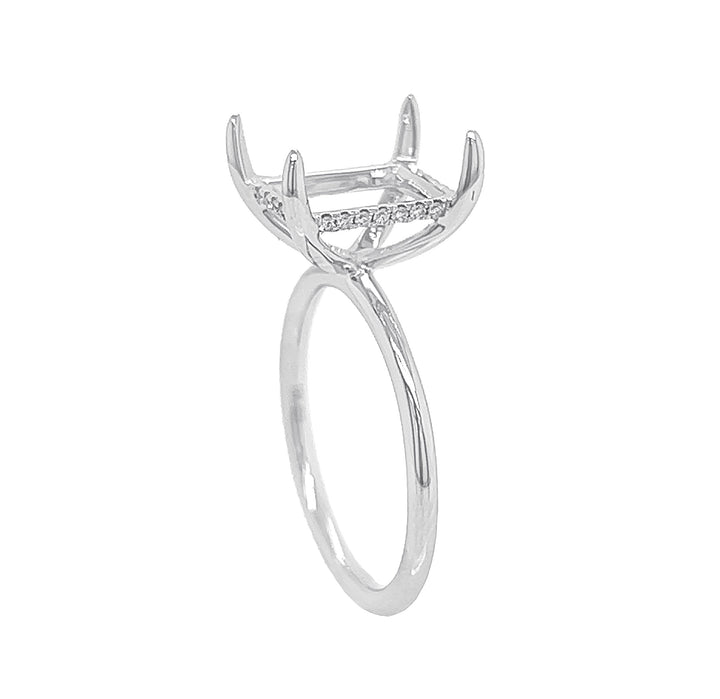18kt White Gold Diamond Semi Mount