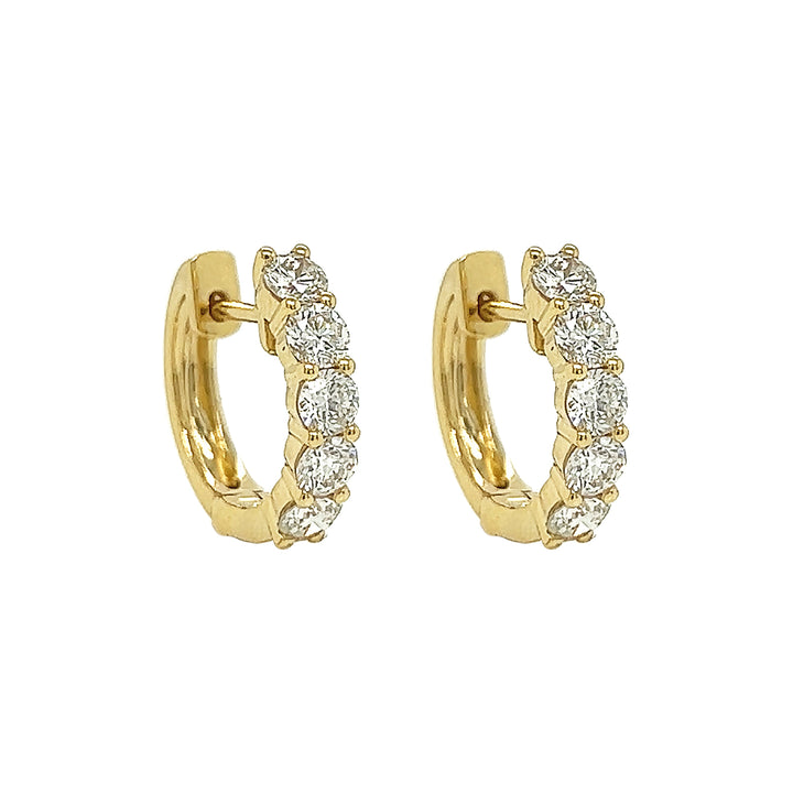 18kt Yellow Gold Diamond Huggie Earrings