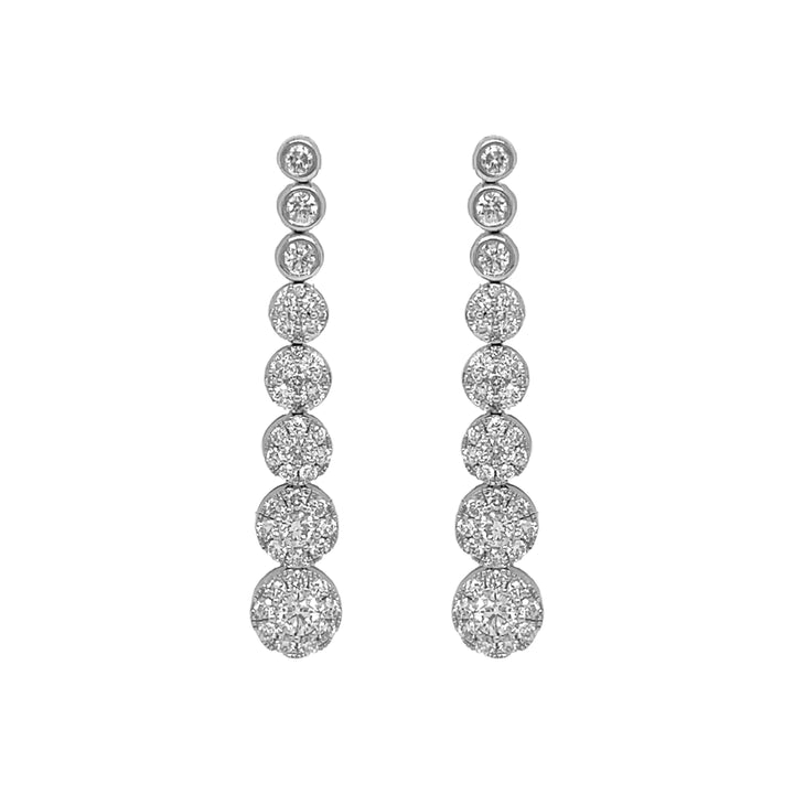 18kt White Gold Diamond Dangling Earrings