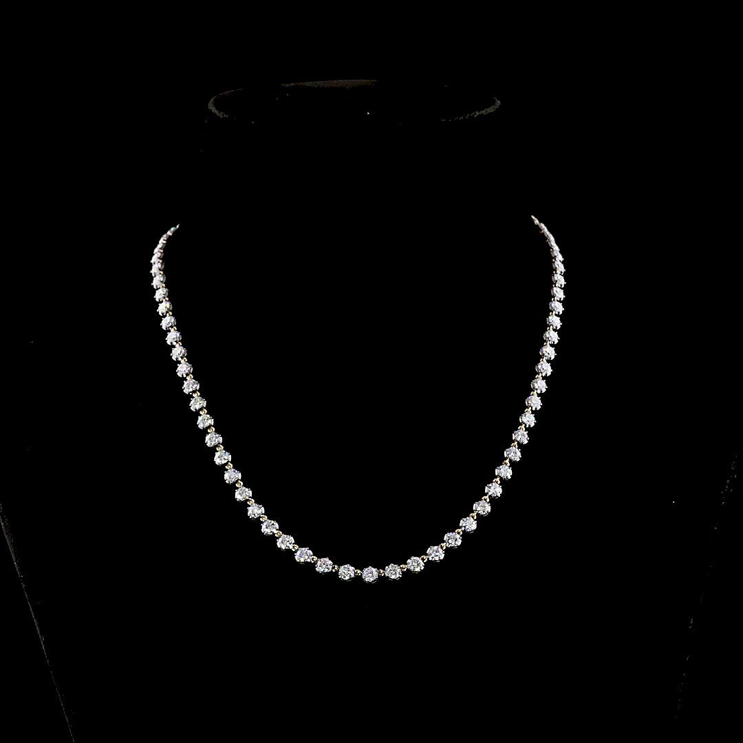14kt Yellow Gold Lab Diamond Tennis Necklace