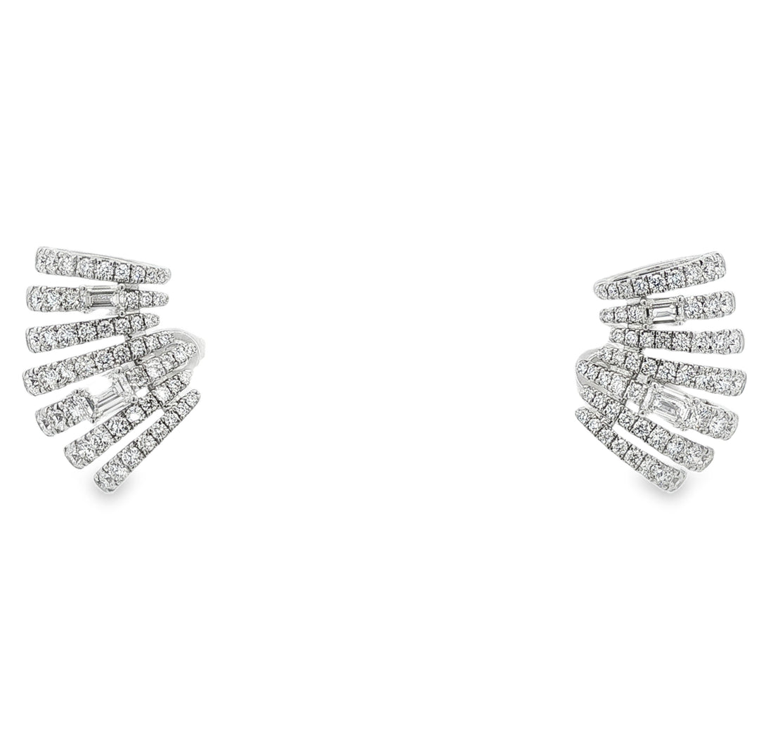 18kt White Gold Diamond Earrings