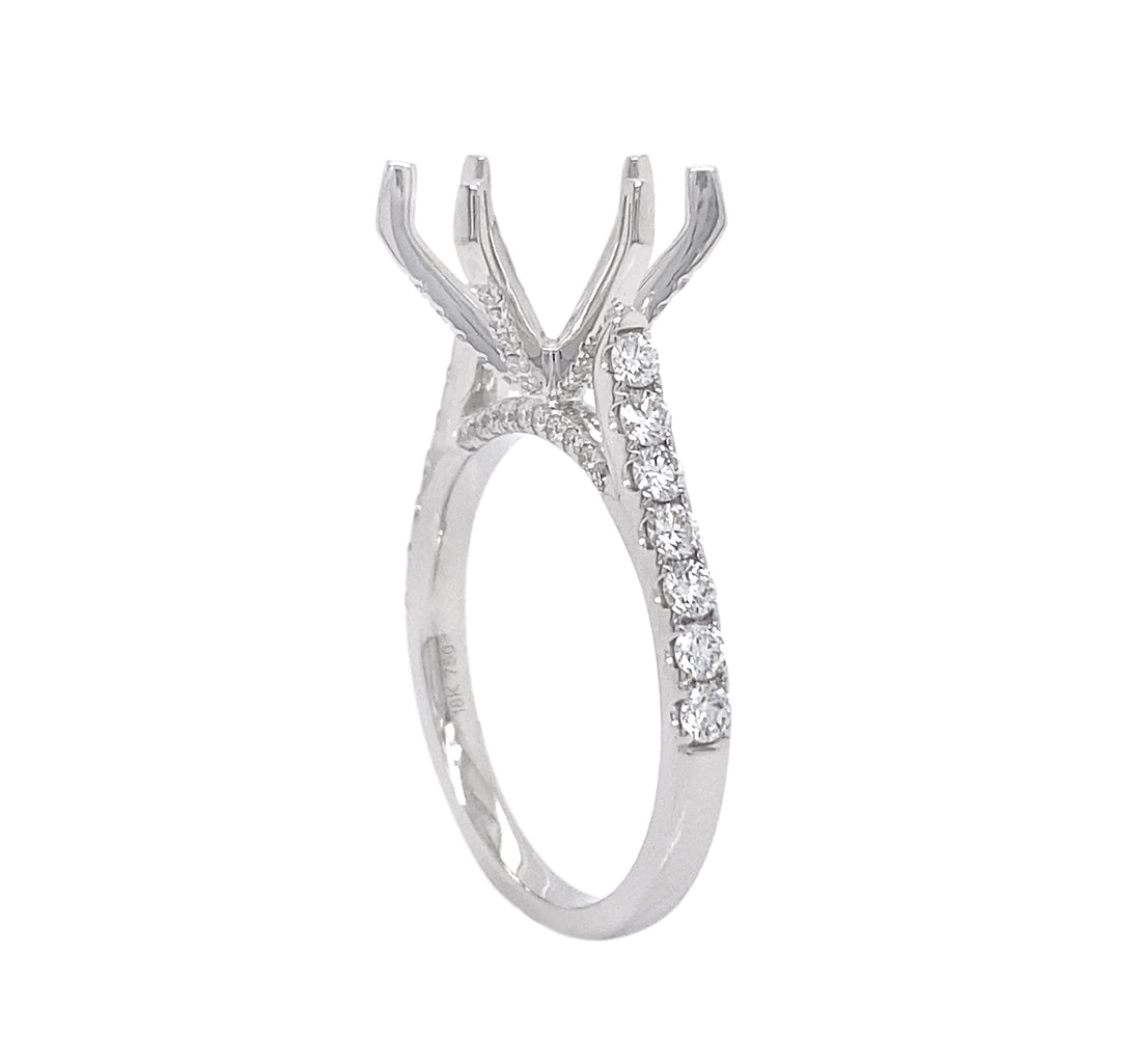 18kt White Gold Diamond Semi Mount