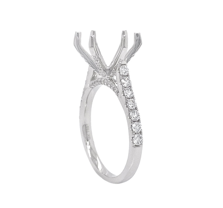 18kt White Gold Diamond Semi Mount