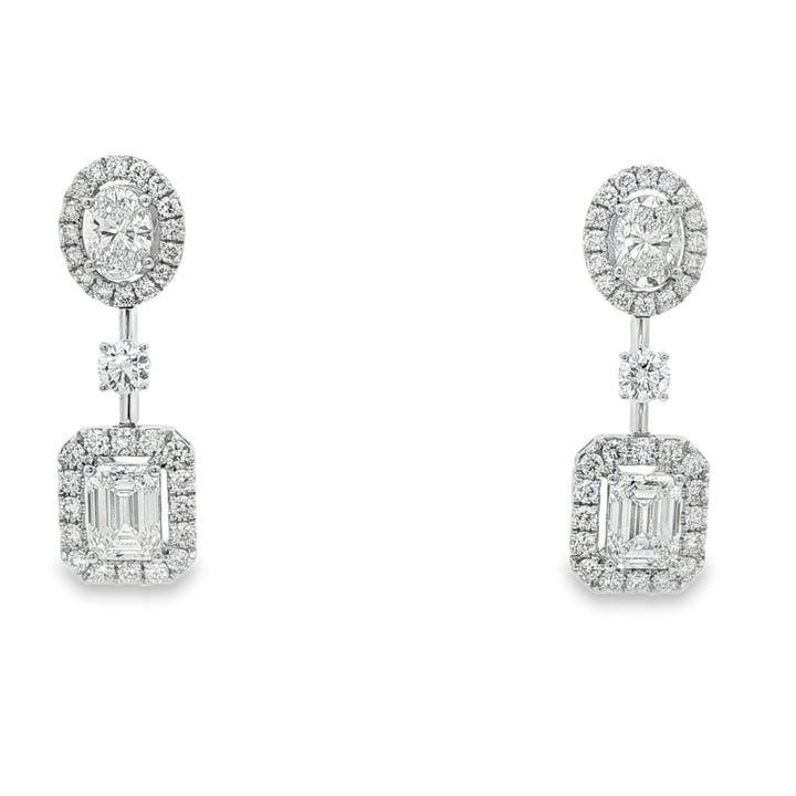 14kt White Gold Lab Diamond Dangling Earrings