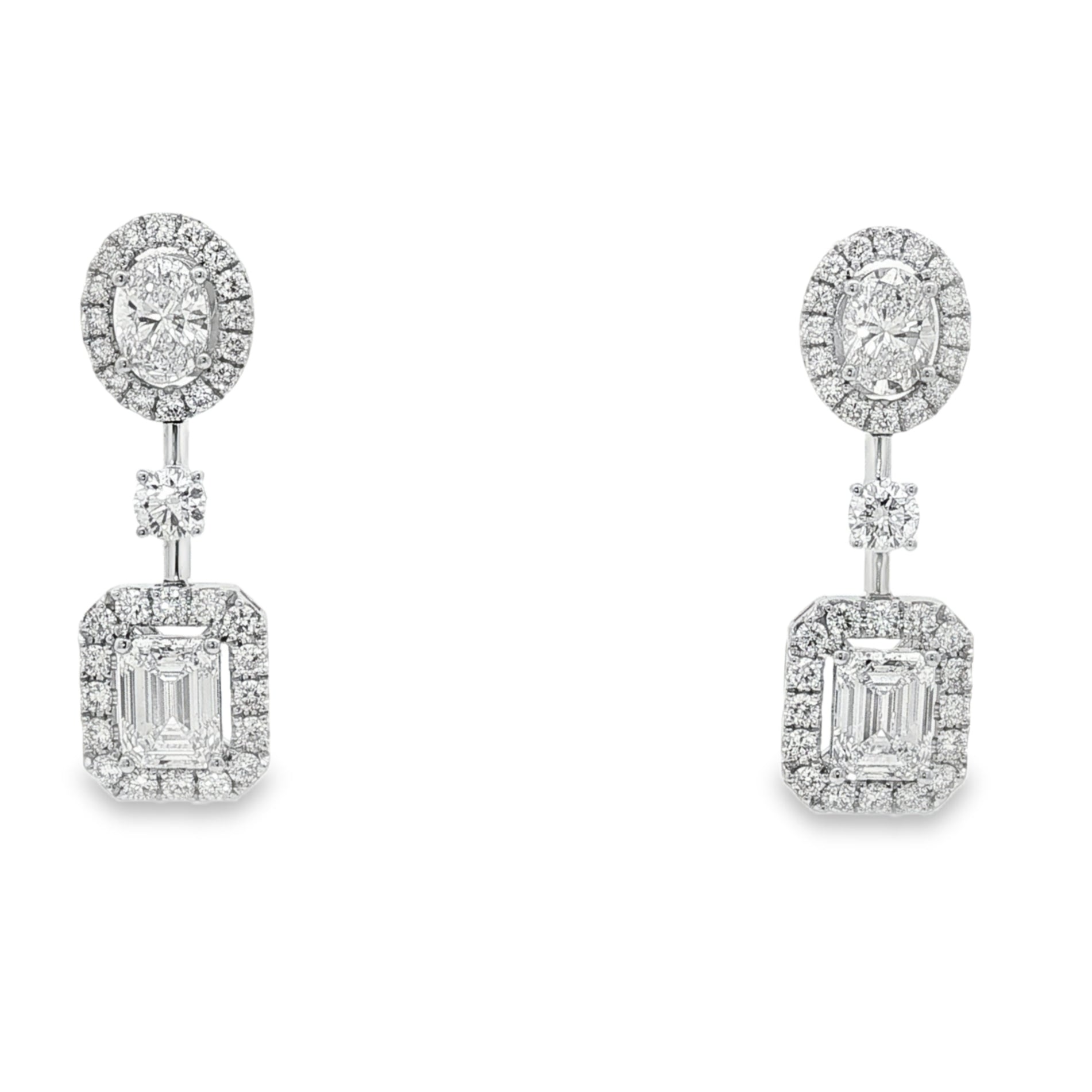 14kt White Gold Lab Diamond Dangling Earrings