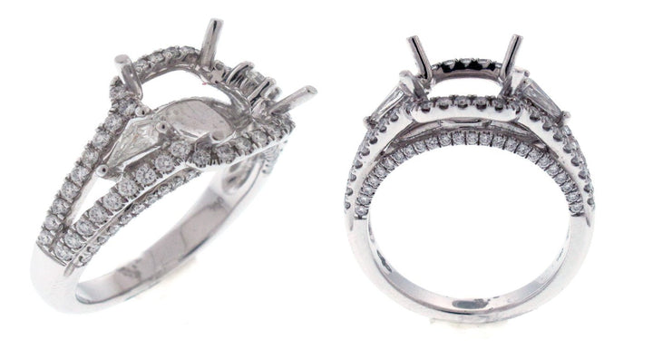 18kt White Gold Diamond Semi Mount