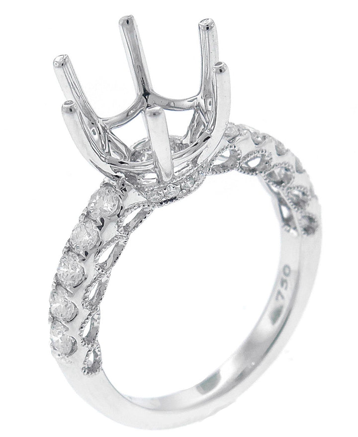 18kt White Gold Diamond Semi Mount