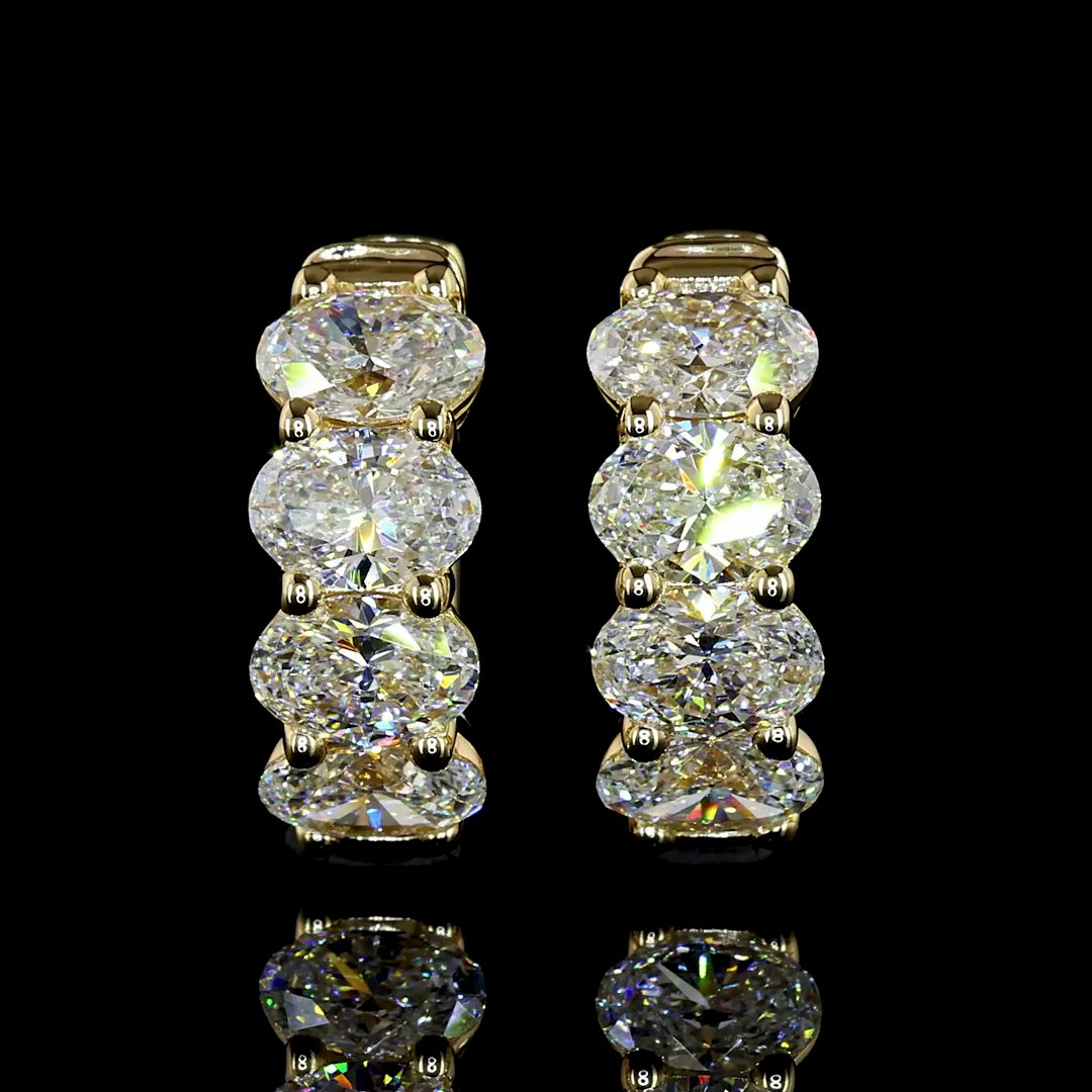 14kt Yellow Gold Lab Diamond Huggie Earrings