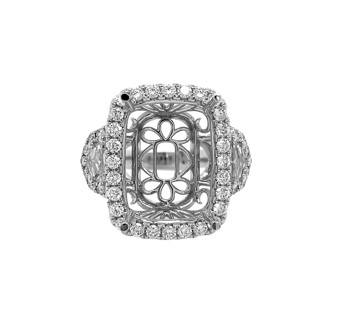 18kt White Gold Diamond Semi Mount