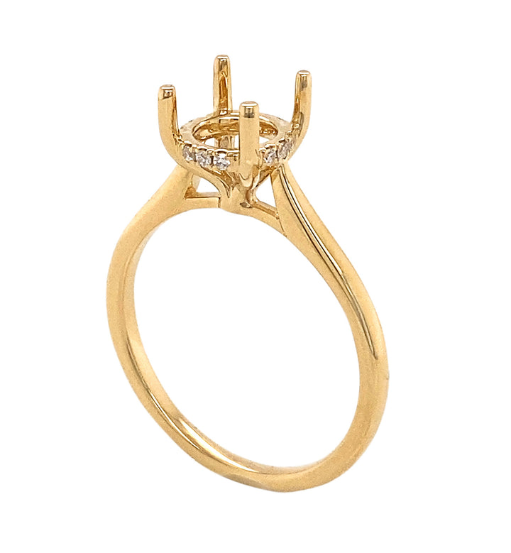 18kt Yellow Gold Diamond Semi-mount