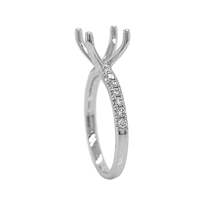 18kt White Gold Diamond Semi Mount