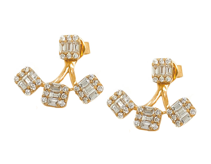 18kt Yellow Gold Diamond Earrings