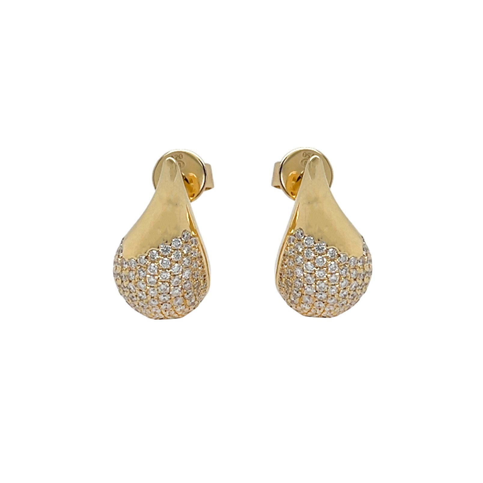 18kt Yellow Gold Diamond Earrings