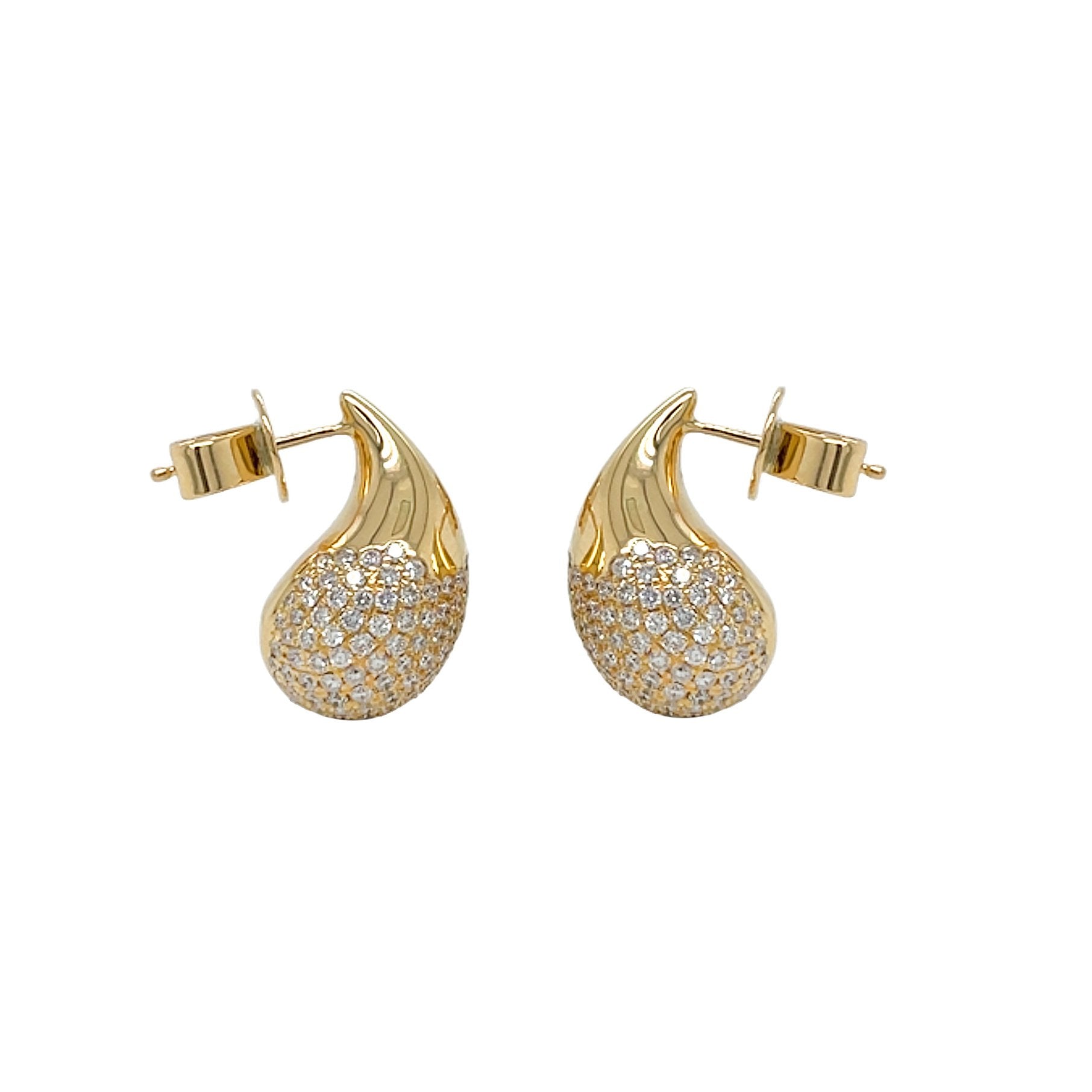 18kt Yellow Gold Diamond Earrings