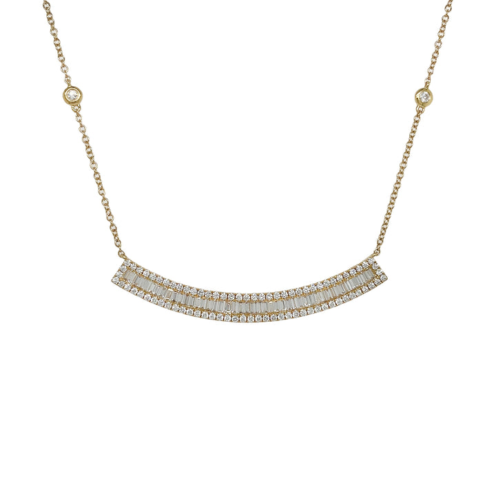 18kt Yellow Gold Diamond Bar Pendant