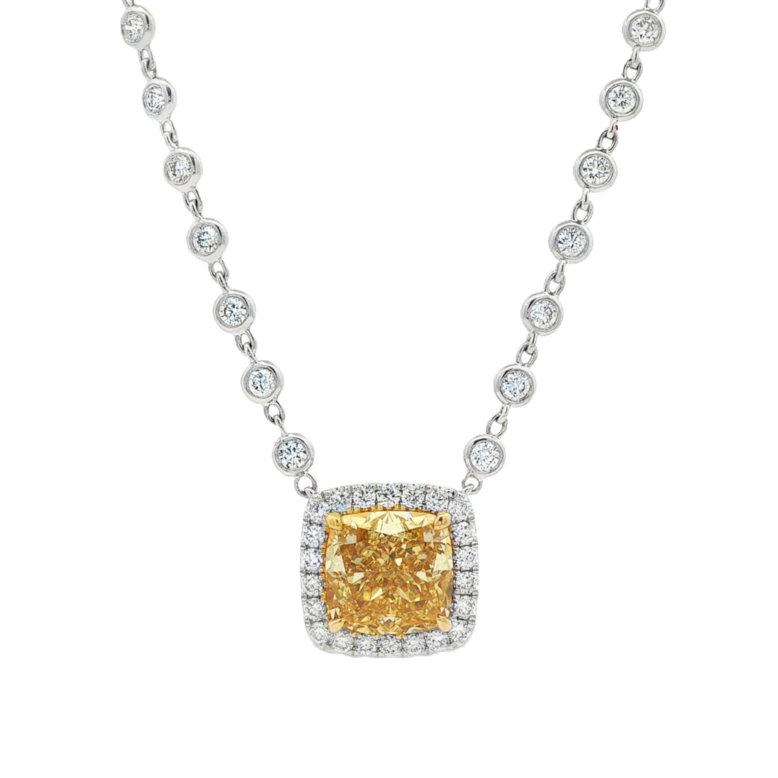 14kt White And Yellow Gold Lab Diamond Pendant
